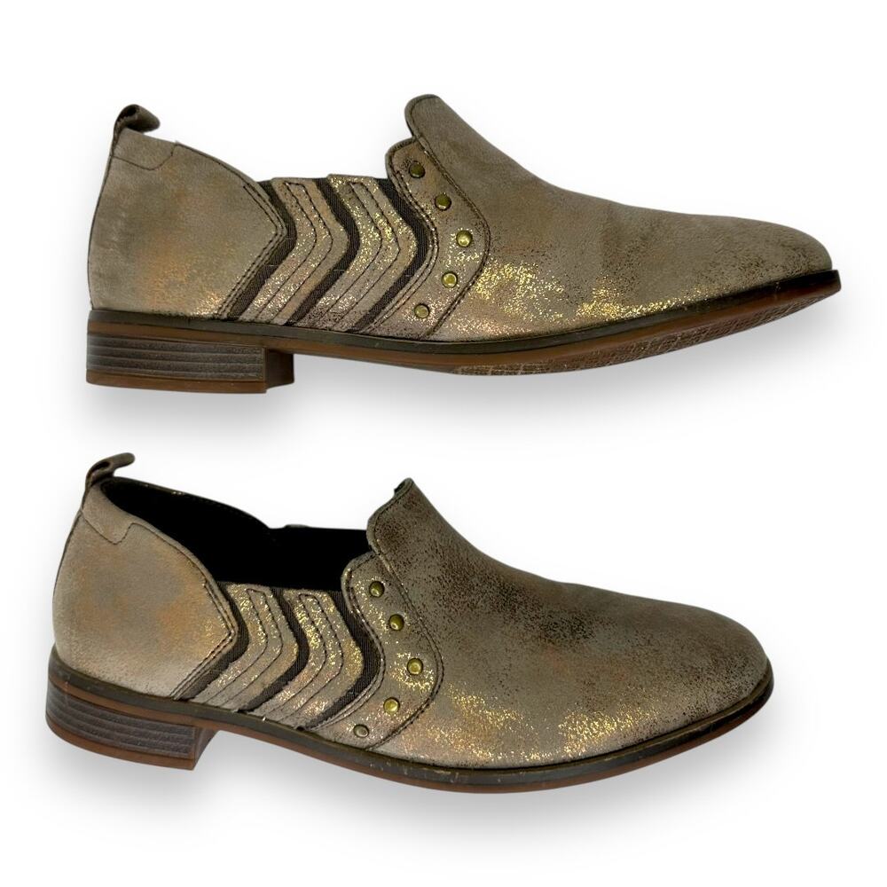 Clarks Collection Women's Trish Bell Shooties Size 7.5 Metallic Gun Metal Brown - Picture 4 of 12